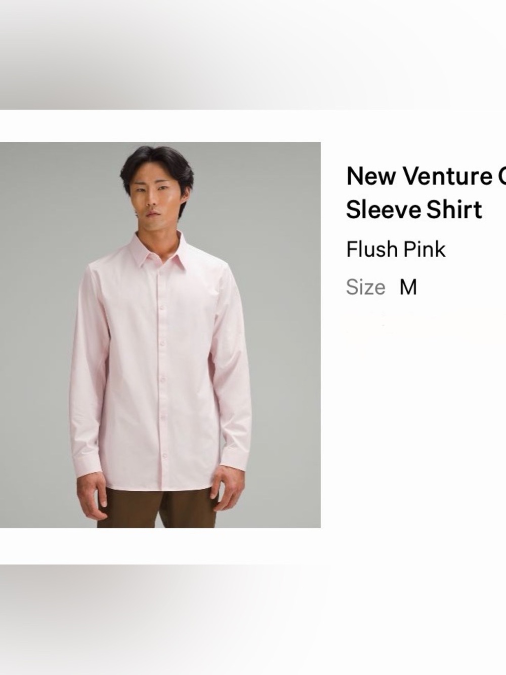 lululemon athletica Men's Light Pink Dress Shirt